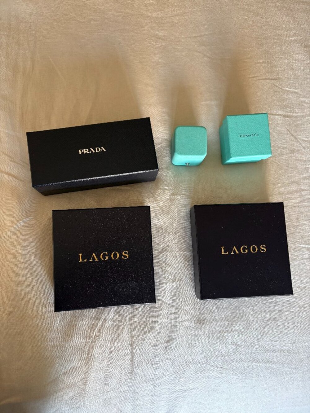 Empty Boxes (Prada, Lagos, Tiffanys)